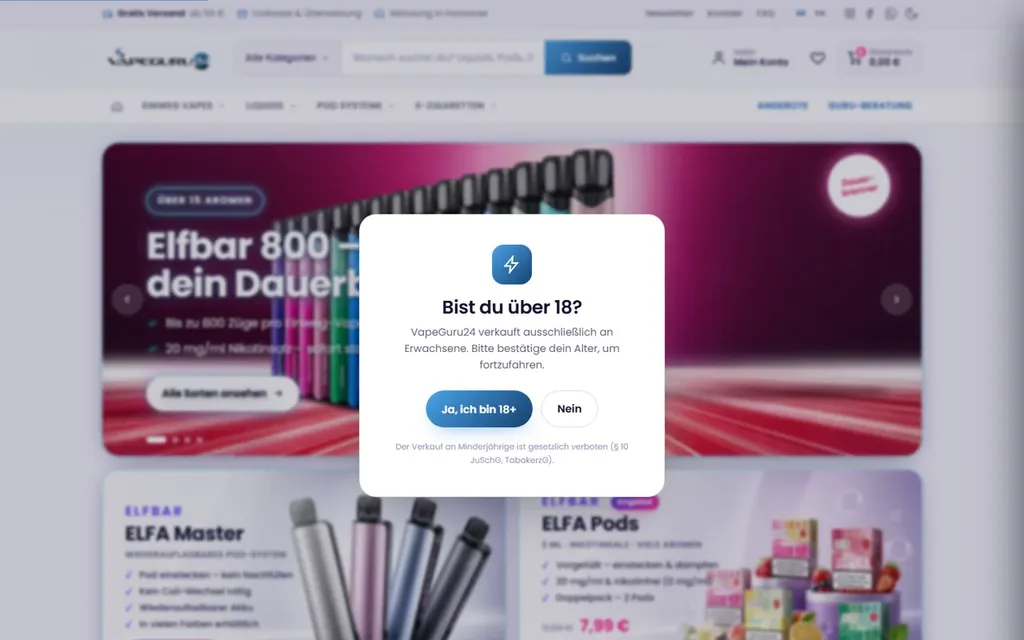Vapeguru24 — E-Commerce