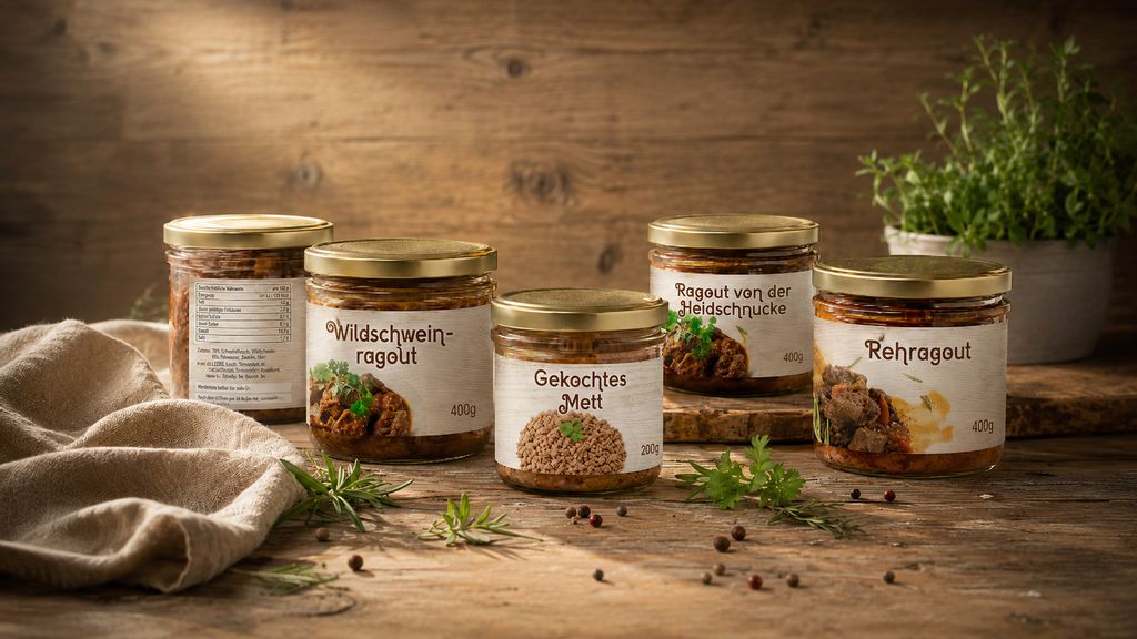 Wild- & Feinkost-Range — Glasetiketten